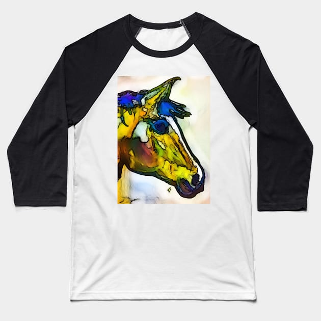 horsehead Baseball T-Shirt by Pipsilk